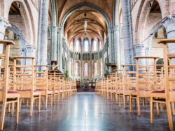 empty our lady s church 13th century lissewege belgium