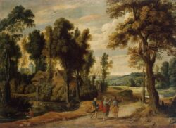 Jan Wildens Landscape with Christ and his Disciples on the Road to Emmaus WGA25745 700x509 1