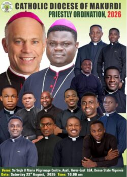 Nigeria: il vescovo statunitense Cordileone ha ordinato 14 sacerdoti 1 Diocese de Makurdi 700x968 1